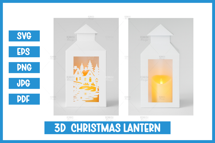 Christmas lantern SVG I Christmas paper cut SVG