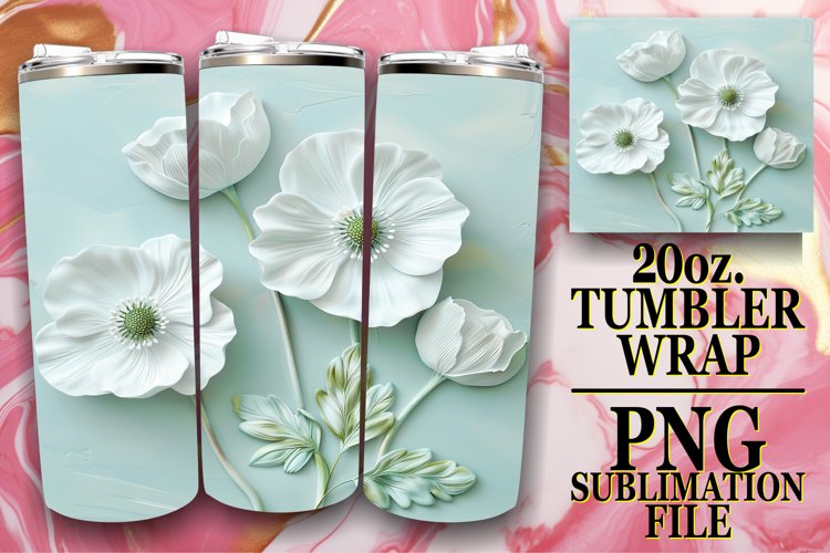 3D Blossom Bliss: Tumbler Wrap Sublimation example image 1