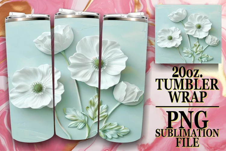 3D Blossom Bliss: Tumbler Wrap Sublimation