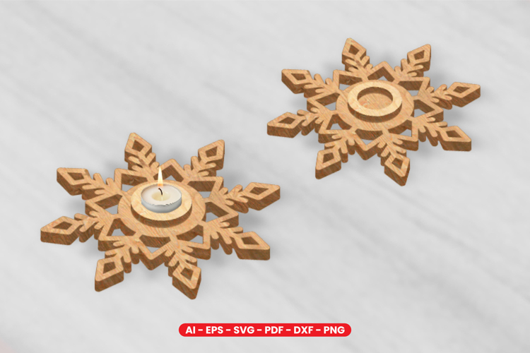 Snowflake Tealight Holder Laser Cut Design