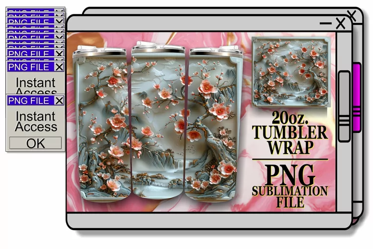 Flower Meadow Tumbler Design