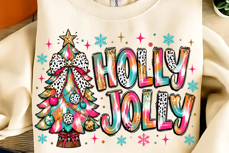 Holly Jolly PNG, Preppy Merry Coquette Christmas PNG