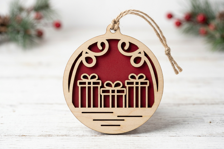 Christmas Ornament SVG - Laser Cut Layered Bauble Star