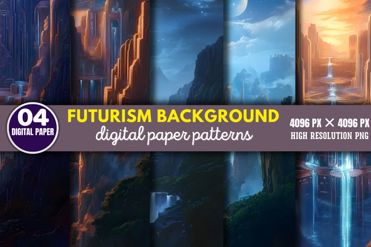 Futurism Background Digital Paper PNG