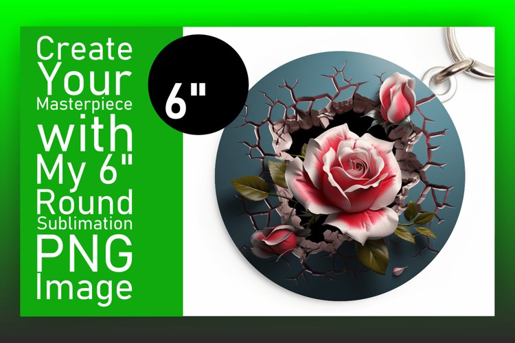 Vibrant 3D Flower Round Decor example image 1