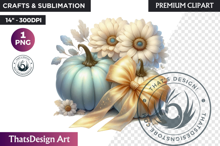 Pastel Floral baby shower wedding coquette pumpkin bow PNG