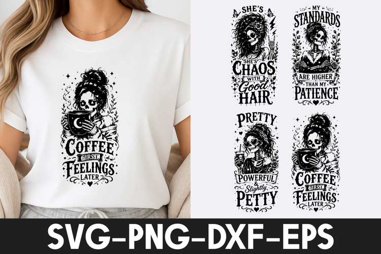 Coffee Chaos Pretty Powerful Petty SVG PNG