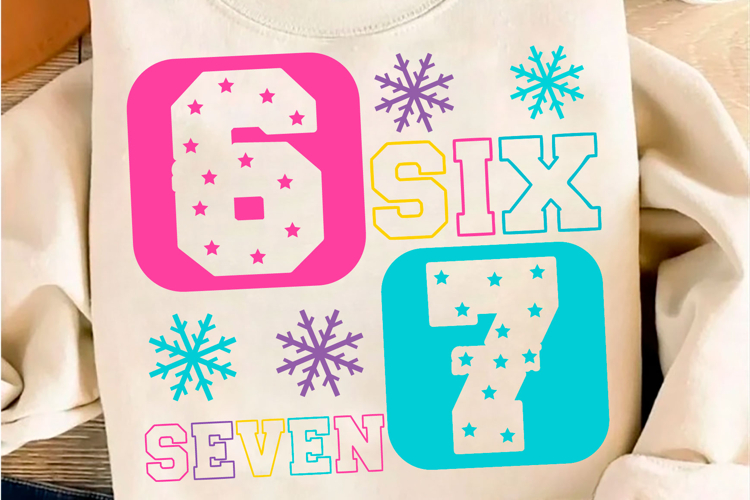 Six Seven 6 7 Funny Meme SVG PNG,