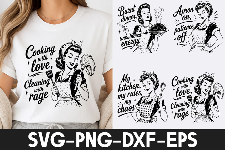 Funny Cooking SVG | Retro Kitchen Quotes PNG DXF EPS SVG