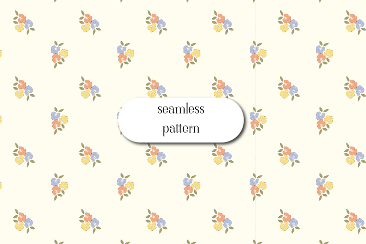 Pastel Mini Floral Seamless Pattern for Fabric Design example image 1