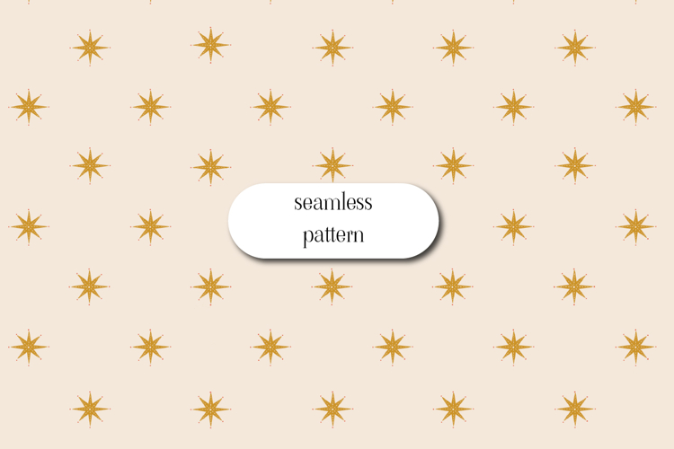 Minimal Gold Star Seamless Pattern on Soft Beige