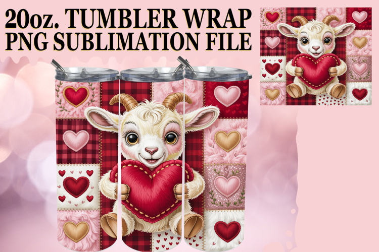Vibrant dreams 20oz tumbler wrap, Valenines Animals