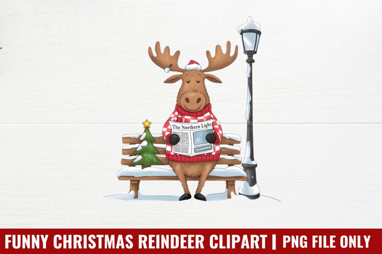 Funny Christmas Reindeer Clipart PNG