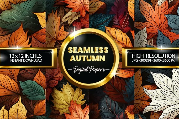 Seamless Autumn Digital Papers - 04 Variations