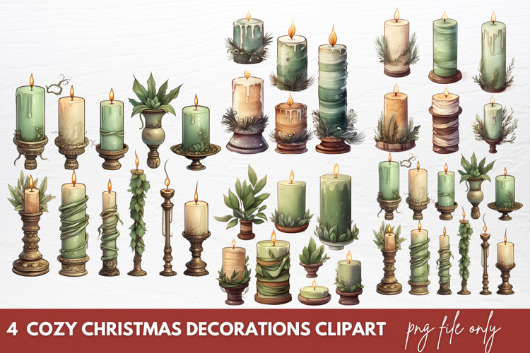 Cozy Christmas Decorations Clipart Sublimation example image 1