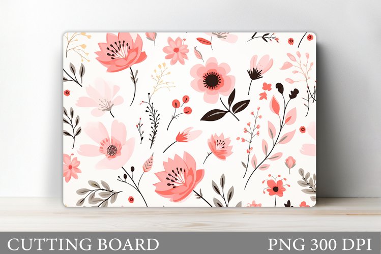 Flowers Cutting Board Sublimation. Wildflowers Cutting Board example image 1