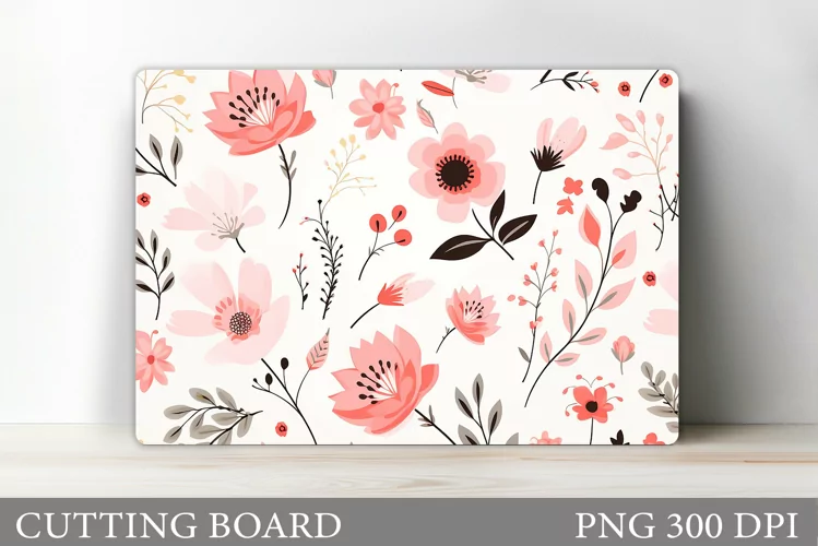 Flowers Cutting Board Sublimation. Wildflowers Cutting Board