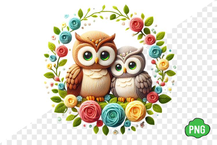 Whimsical Mother's Day Owl Clipart example image 1