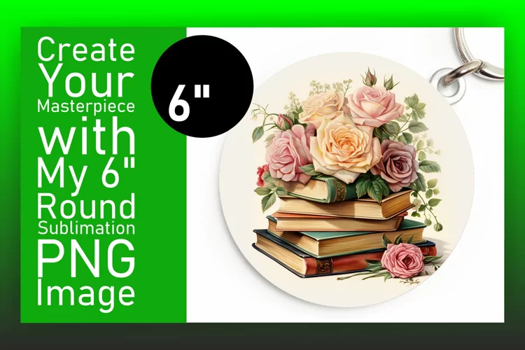 Charming Floral Book Animal Round Ornament Art