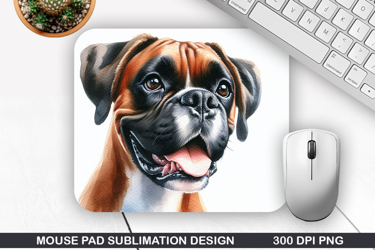 Boxer Dog Mouse Pad Sublimation, Animals Mouse Pad PNG