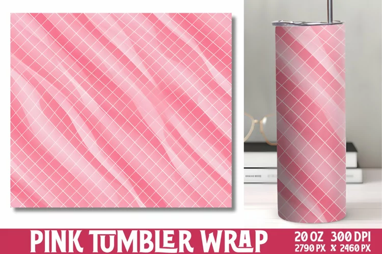 Pink Digital Paper Tumbler Wrap