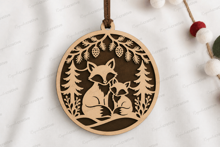 Fox Ornament Laser Cut SVG File fox ornament svg, fox christ