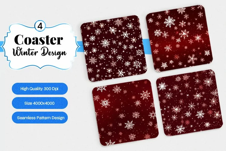 Square Coaster winter snow Sublimation