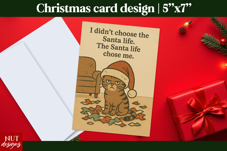 Vintage Christmas Cards Funny Cat Christmas Card Design