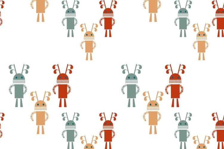 Robots seamless vector patterns.