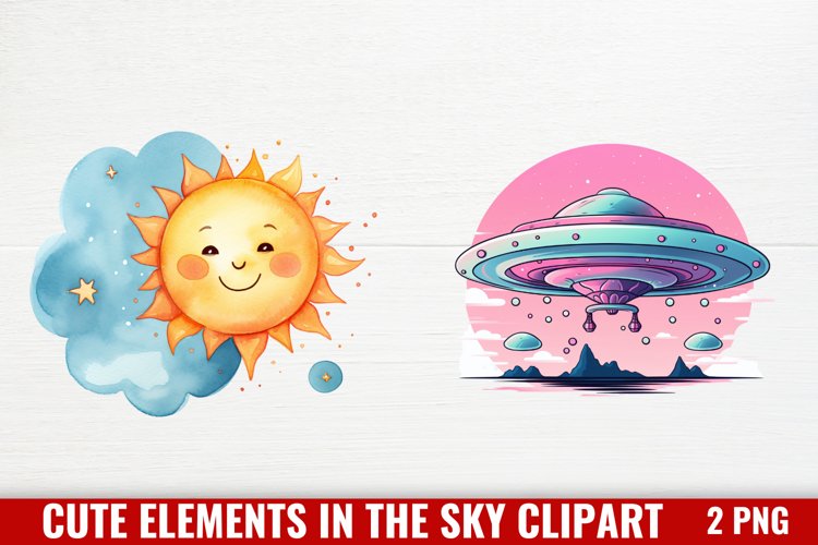 Cute Elements In The Sky And Space Clipart