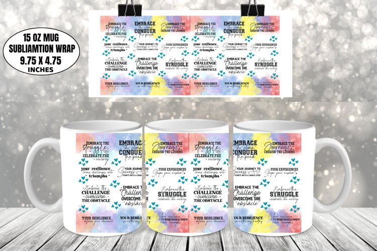 Motivational Mug Wrap Sublimation example image 1