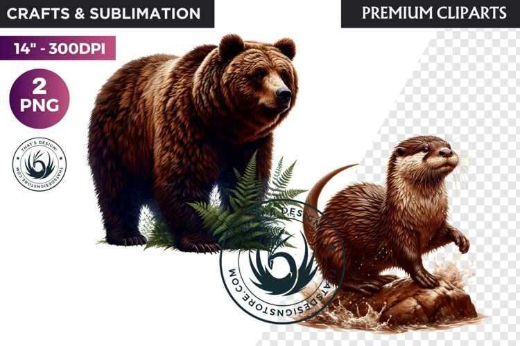 Watercolor Wild Animal Clipart, Forest Wildlife PNG