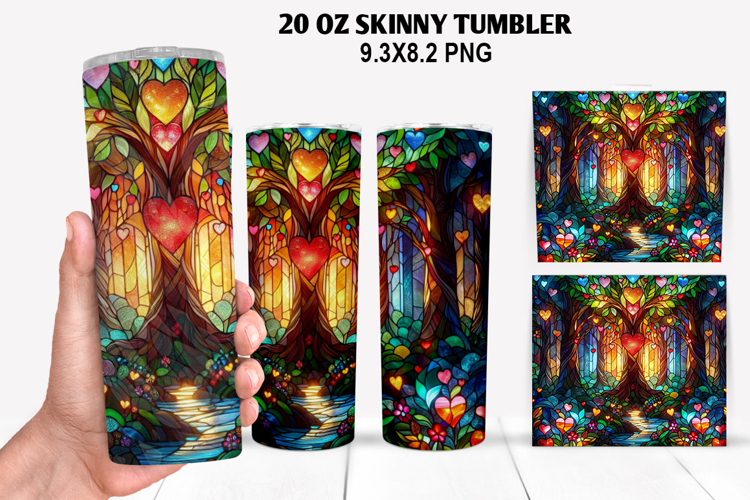 Valentine Skinny Tumbler 20oz Wrap Design, Valentine Tumbler