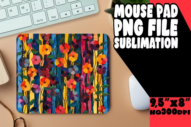 Stylish Petal Striped Mouse Mat