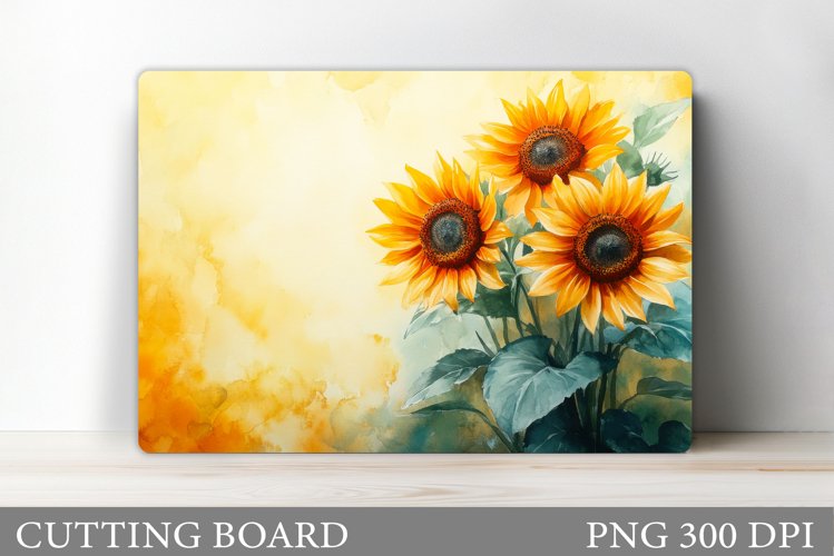 Sunflowers Cutting Board. Flowers Kitchen Cutting Board example image 1