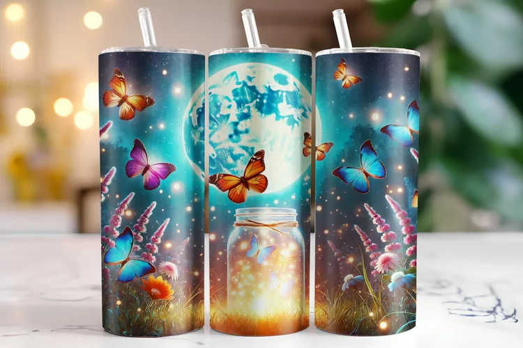 Butterflies Tumbler Wrap | Sublimation | Tumblers