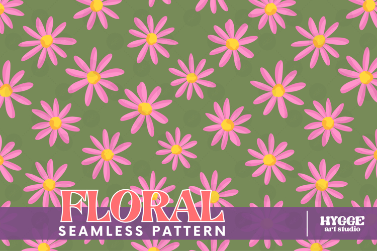 Retro Flowers Seamless Pattern Floral Png Sublimation Daisy