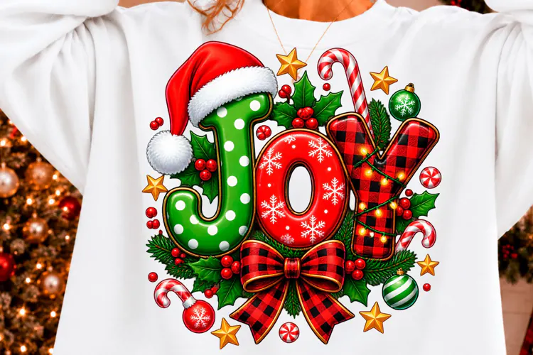 Joy Christmas Holiday Shirt Design