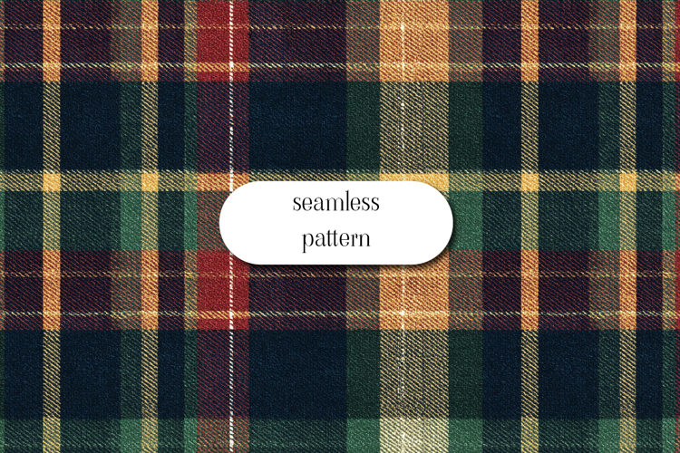 Green Navy and Red Traditional Tartan Seamless Plaid Pattern