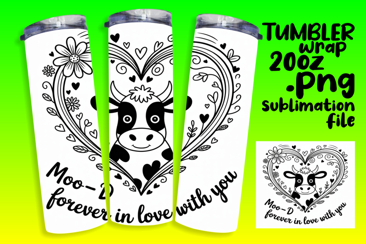 20oz Tumbler Design for Creative Gifts , Cute Cow
