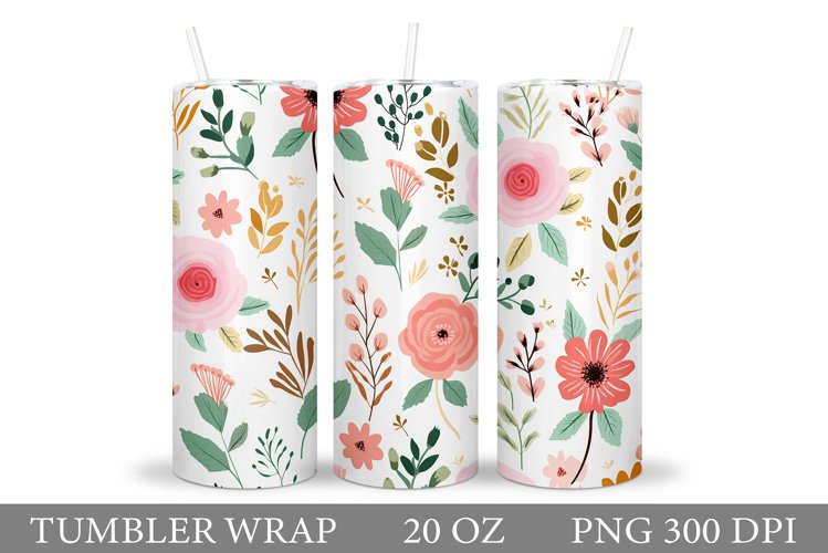 Flowers Tumbler Design. Flowers Tumbler Sublimation