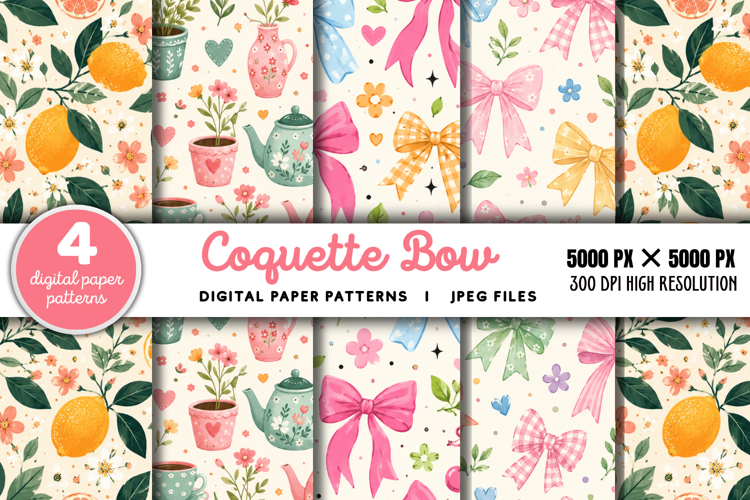 Coquette Bow Striped Background JPG