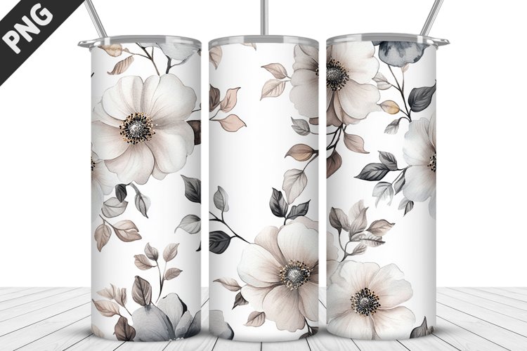 Flowers Tumbler Wrap | Sublimation Design | Tumbler PNG