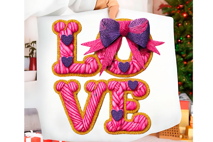Faux Yarn LOVE Valentine’s Day Png