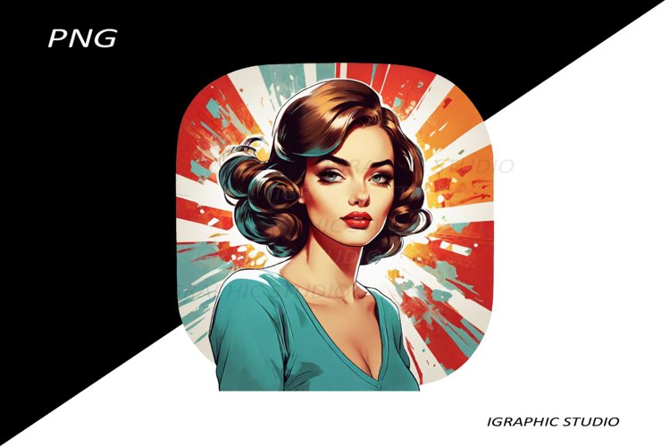 Retro Comic Style Pop Art Girls Clipart Png