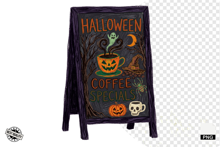 Halloween Coffee Signs PNG