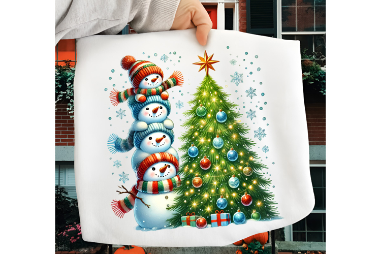 Cute Christmas Snowman PNG, Funny Christmas Snowman PNG example image 1