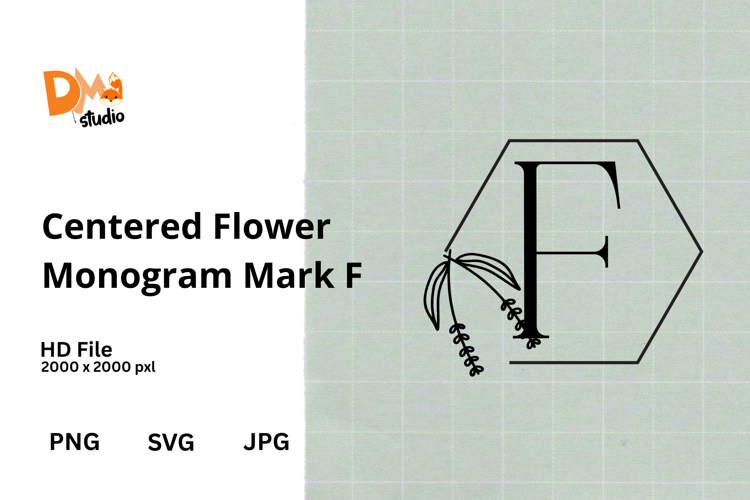 Centered Flower Monogram Mark