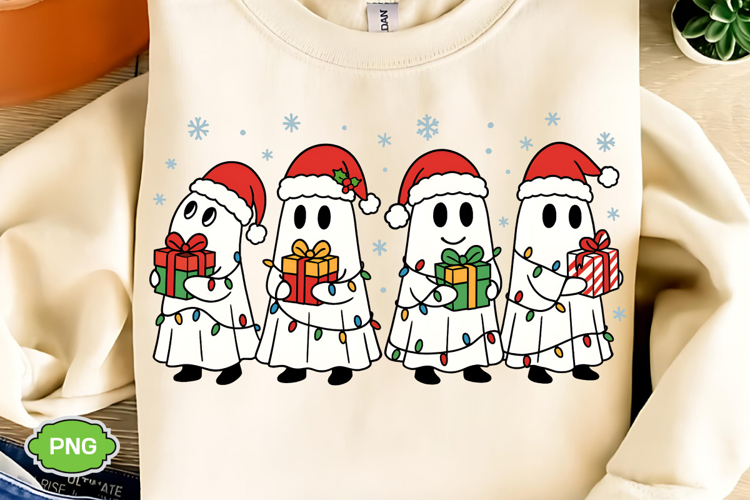 Spooky Christmas PNG, Christmas Ghost PNG, Merry Christmas