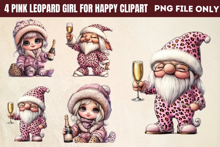 Pink leopard girl for Happy Clipart PNG
